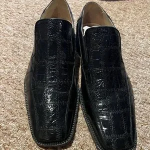 Steve Harvey Collection Crocodile & Leather Walter Black Dress Shoes Steve Harvey Collection | Shoes | Steve Harvey Collection  main image 3